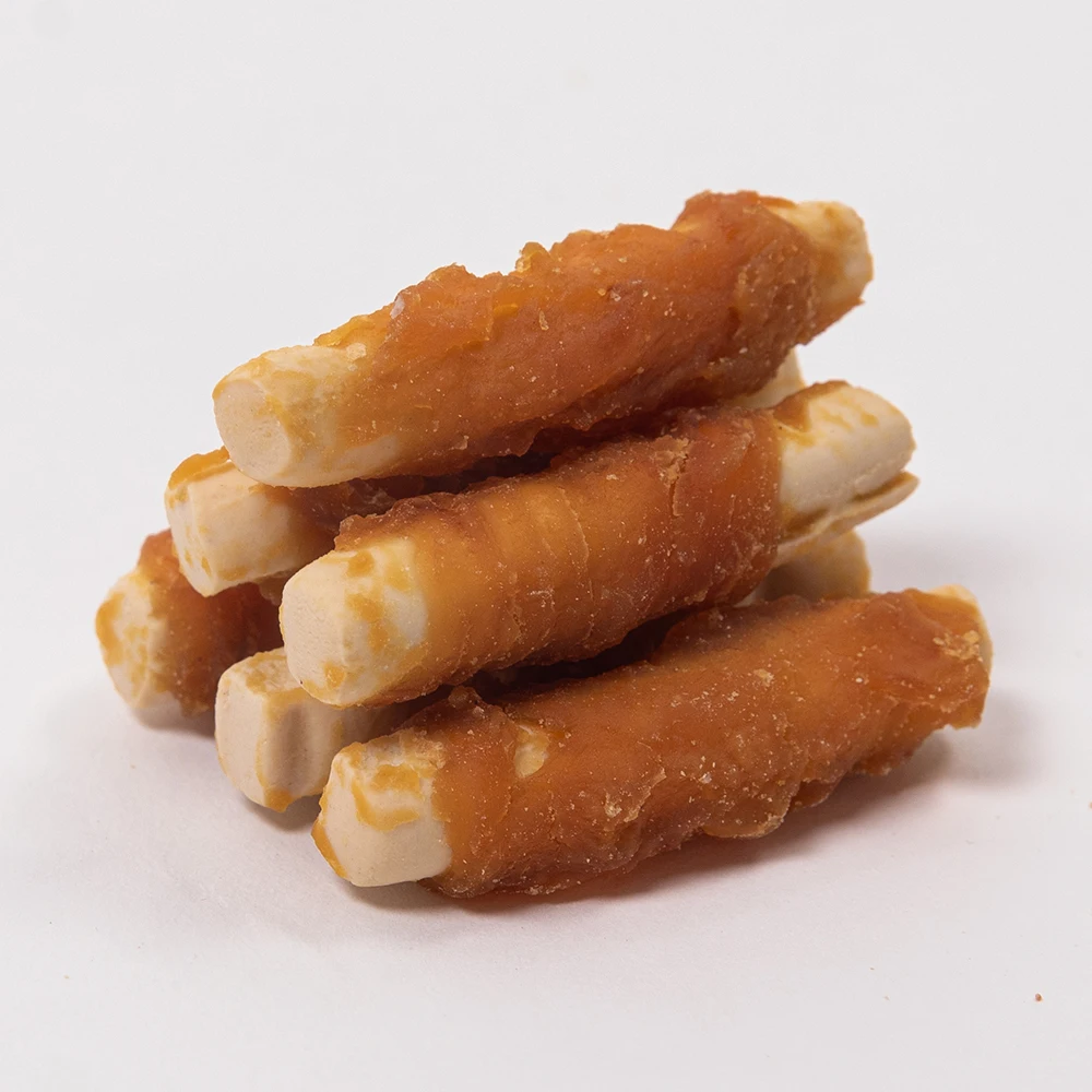 Wholesale Rawhide Stick With Chicken Wrap Dog Food Dog Chews Bully Sticks Treats Training Snacks