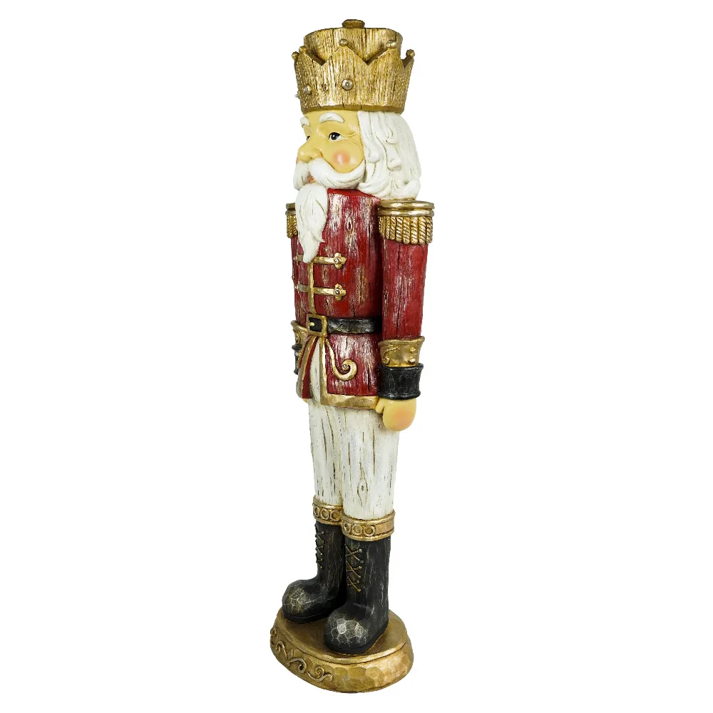 Xmas Seasonal Decor Large Size Polyresin Christmas Nutcracker with Led Light CHRISTMAS DECORATION 2024