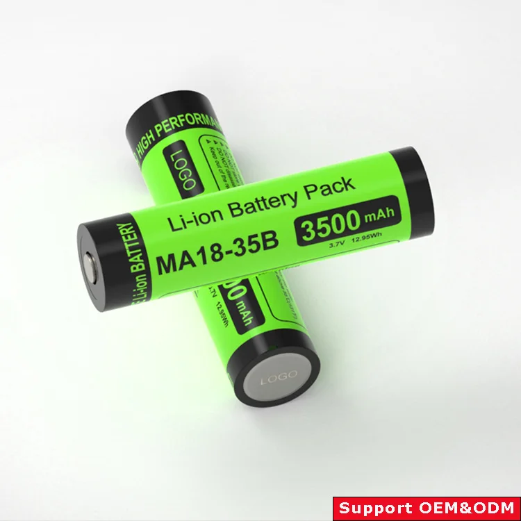 Factory Supply Rechargeable 3.7V 2000mAh 2200mAh 2600mAh 2900mAh 3000mAh 3500mAh 18650 Li-ion Battery for Flashlight