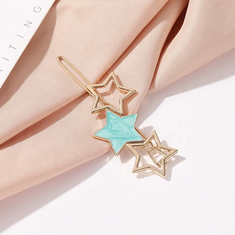 PUSHI color sisterhood Creative cute pentagon girl hairpins wholesale design hairpins for hairheaddress
