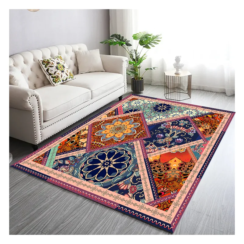 High Quality Royal Floor Fabric Modern Luxury Crystal Velvet Carpet Rug