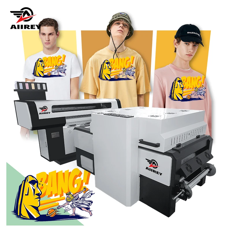 Touch screen one click for use automatic operation mode 60cm T Shirt Logo Printing Machine L1118 with powder shaker