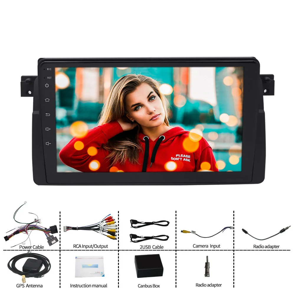 9 Inch Android Screen Car stereo multimedia system GPS Navigator Rear View monitor For BMW E46 1998-2005