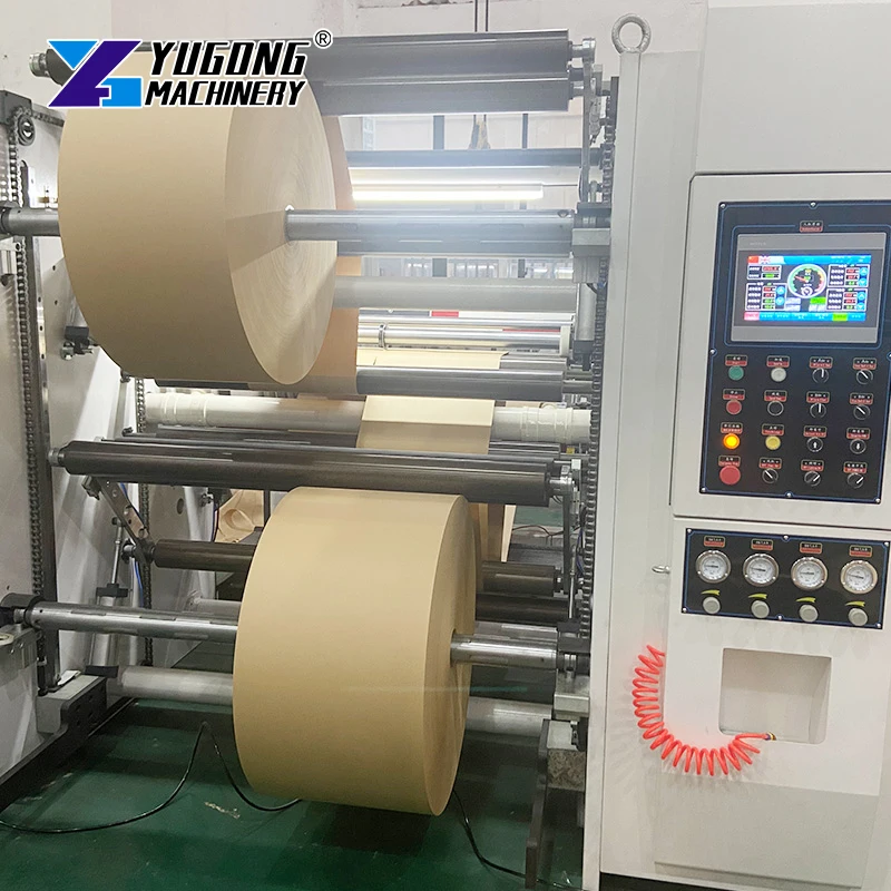 Slitting and rewinding machine for surface rolling