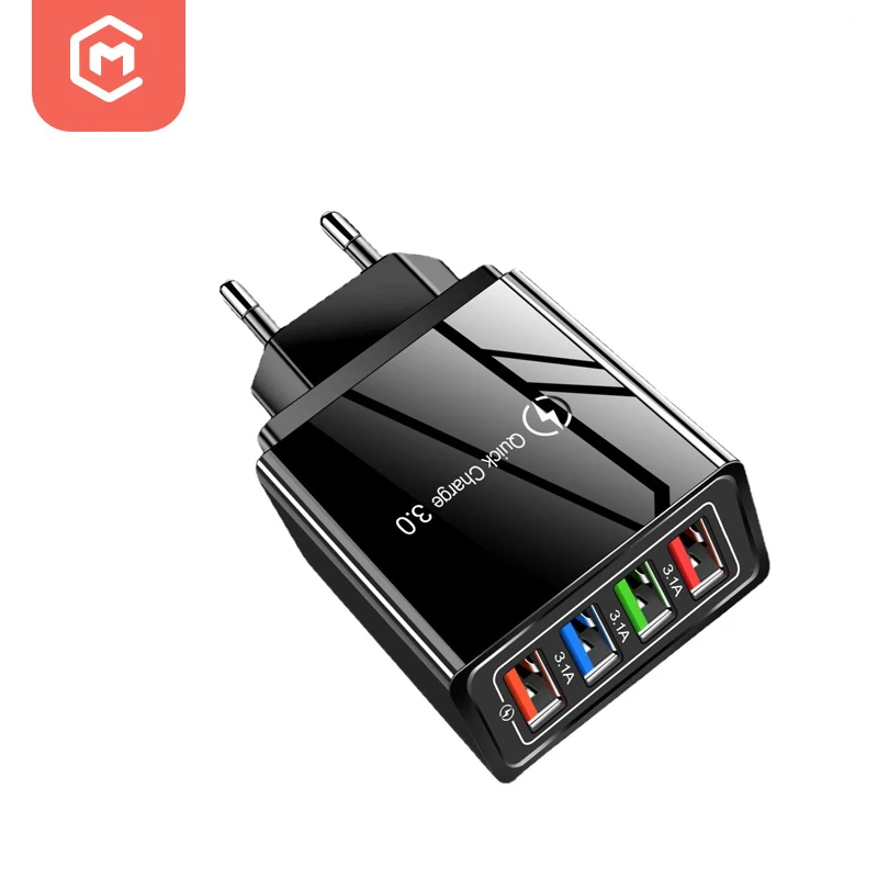 18 Вт Быстрая зарядка зарядное устройство 4 порта Usb для зарядки телефона 3A настенное зарядное устройство, универсальное зарядное устройство Us/UKL/EU зарядное устройство для мобильного телефона