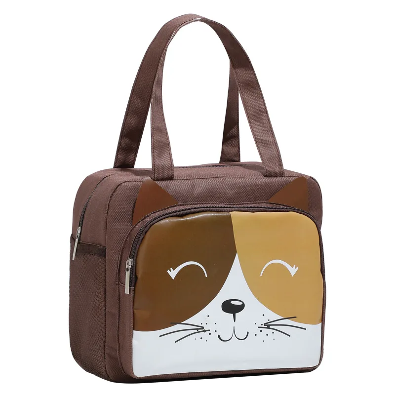 Wholesale Custom Logo Cute Cartoon Oxford Polyester Tote Cooler Lunch Bag Insulated for School Kids
