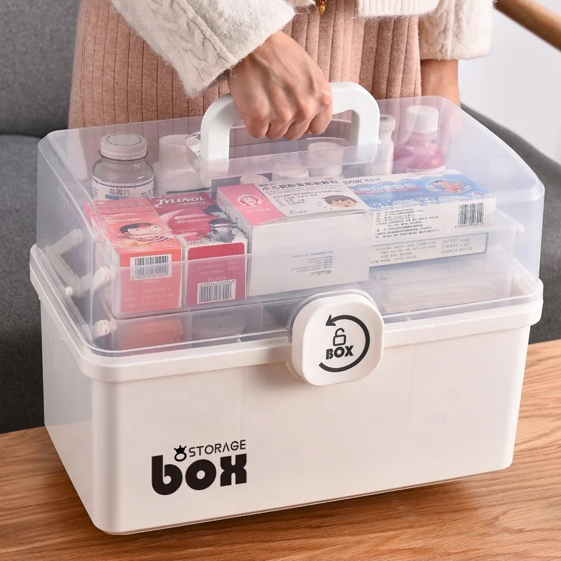 MultiFunctional Large Capacity Pill Case Plastic First Aid Kit Container Family Emergency Medicine Storage Organizer With Handle