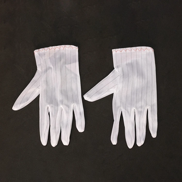 Good Quality Conductive Anti Static Stripe Coated Palm Antistatic Work Gloves