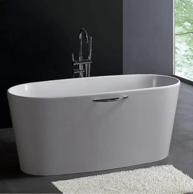 Thin edge 2 Person Freestanding White  Acrylic Rectangle Shape Big Baths for Sale straight Bathtub