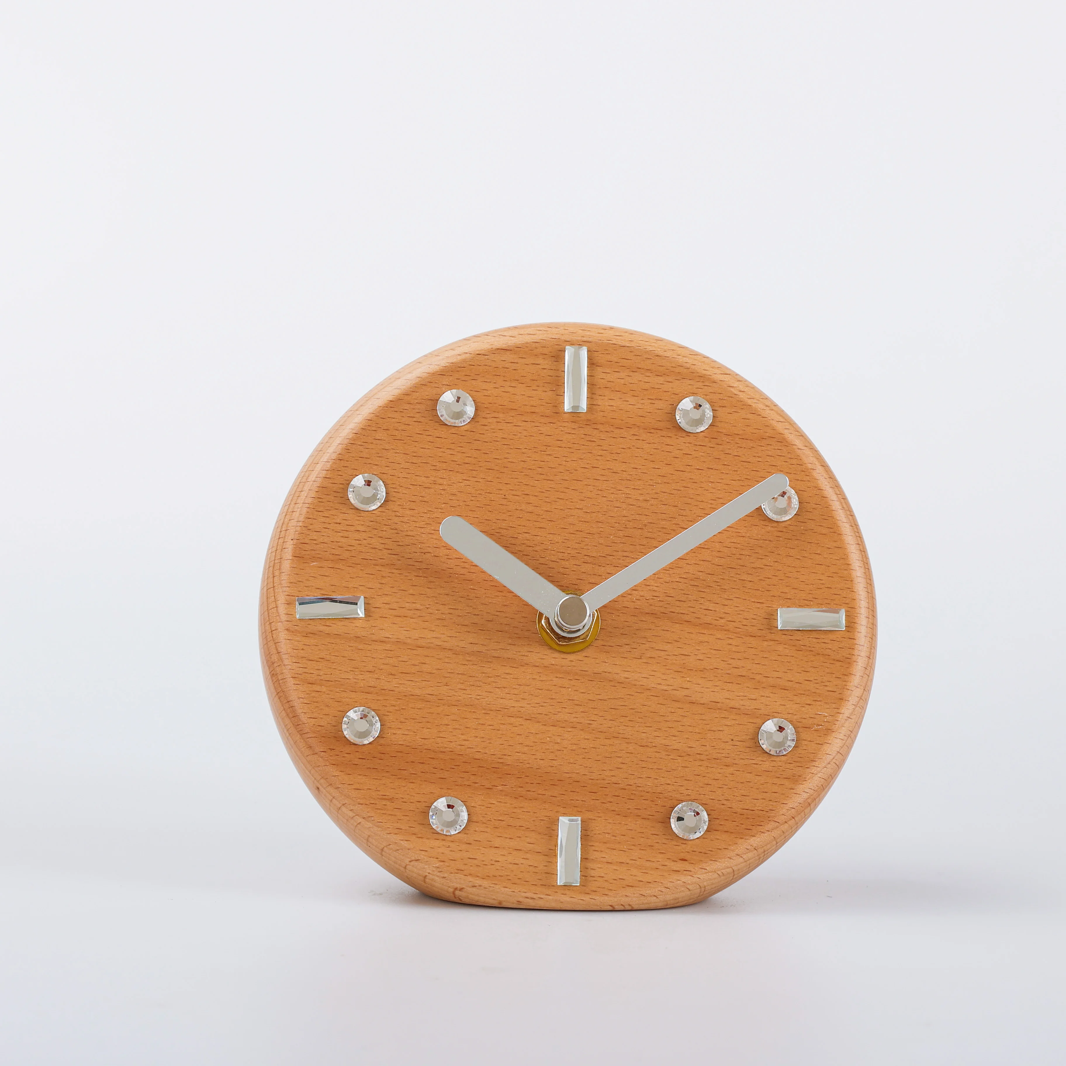 Wooden table clock creative design clock face home table desk bedroom clock
