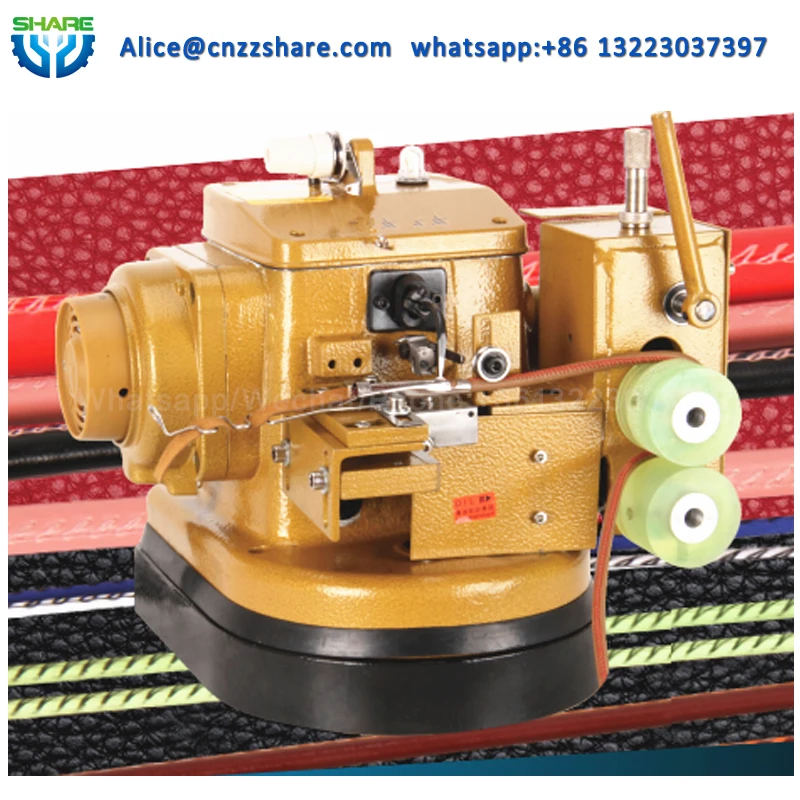 Second hand single needle overlock sewing Machine for leather bag strap date cable sewing Machine