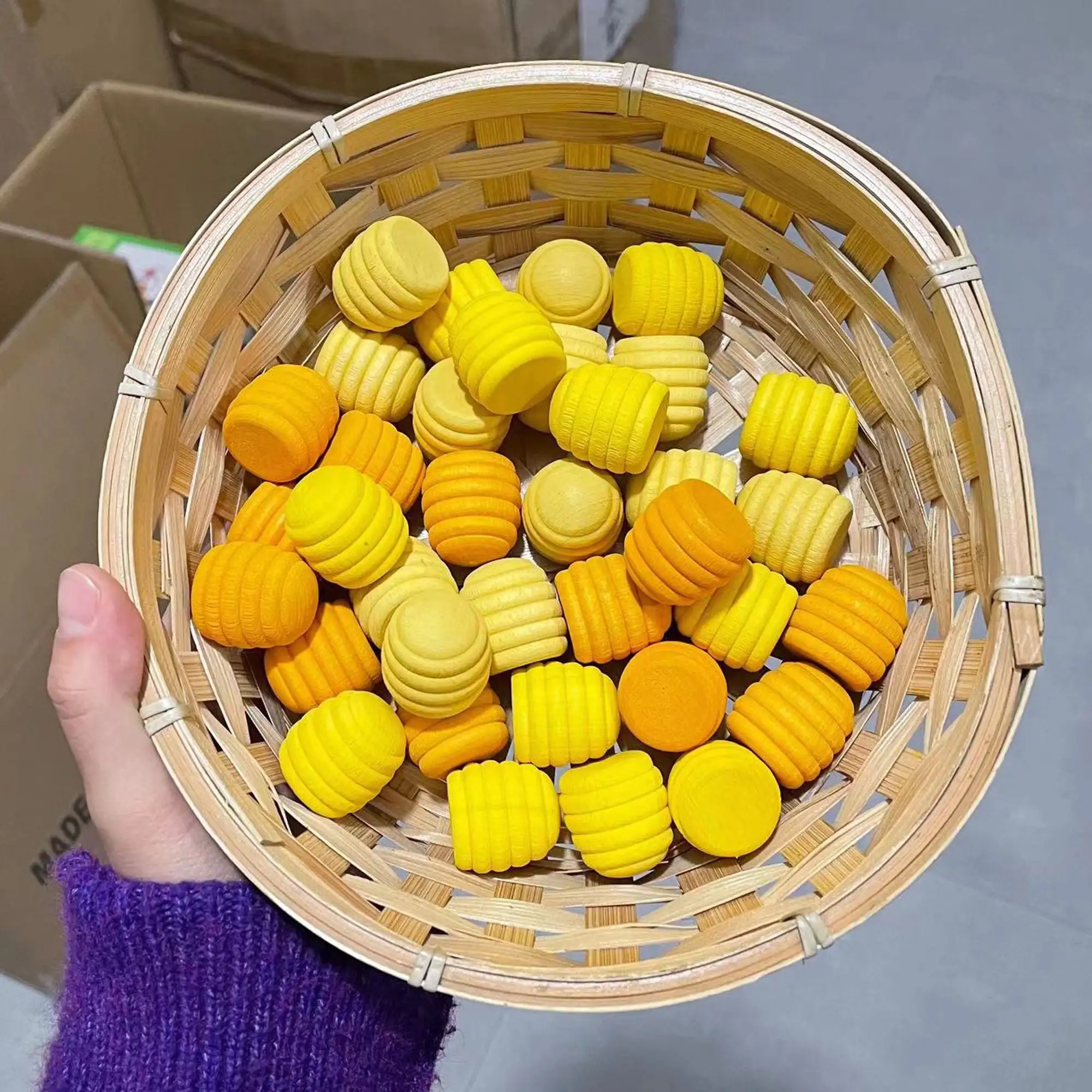 324/162 Pcs Grapat Mandala Waldorf Montessori Wooden Loose Parts Full Kit Toy Set With Tray And Cards