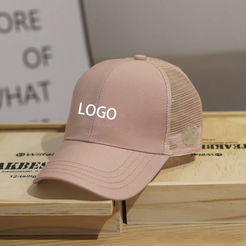 Adults 6 Panel Mesh Trucker Cap, 100% Cotton Custom Embroidery Plain Mesh Trucker Hat