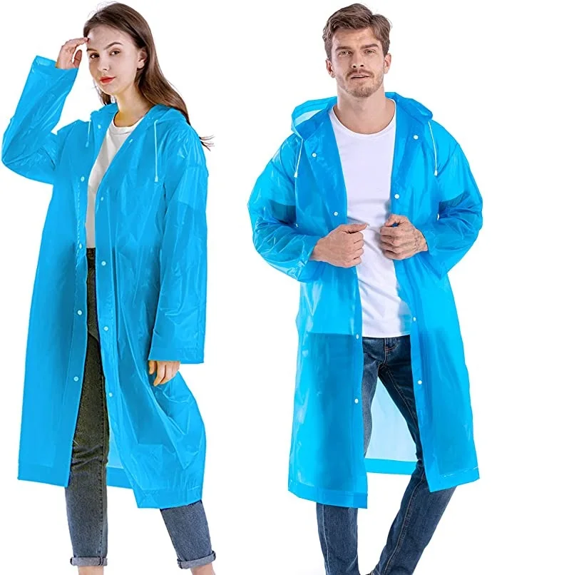 Reusable EVA light weight PEVA 100% waterproof raincoat on sales
