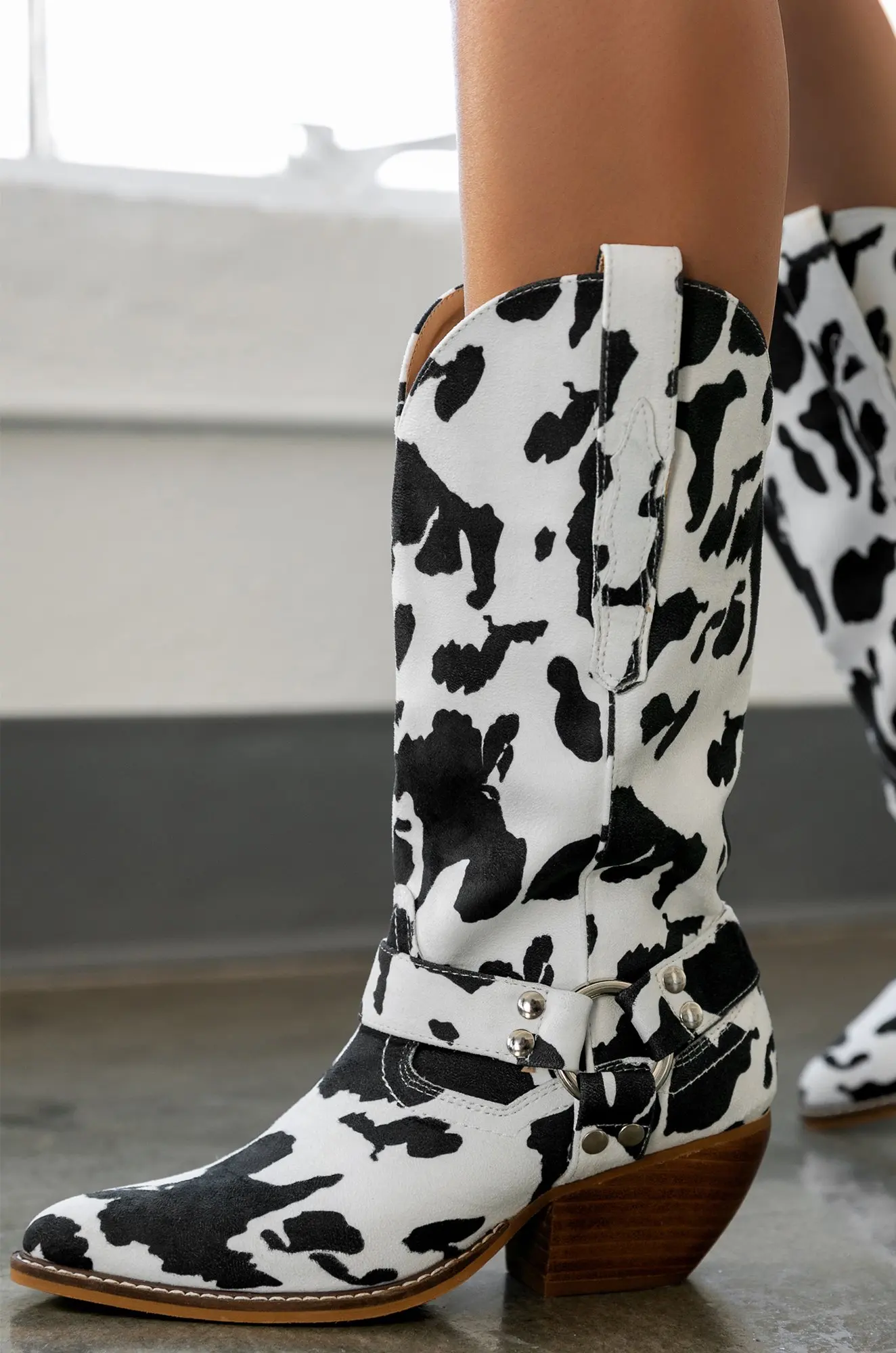 BUSY GIRL HC1021 2022 Botas de mujer animal print custom women suede boots cowboy boots women shoes croc boots