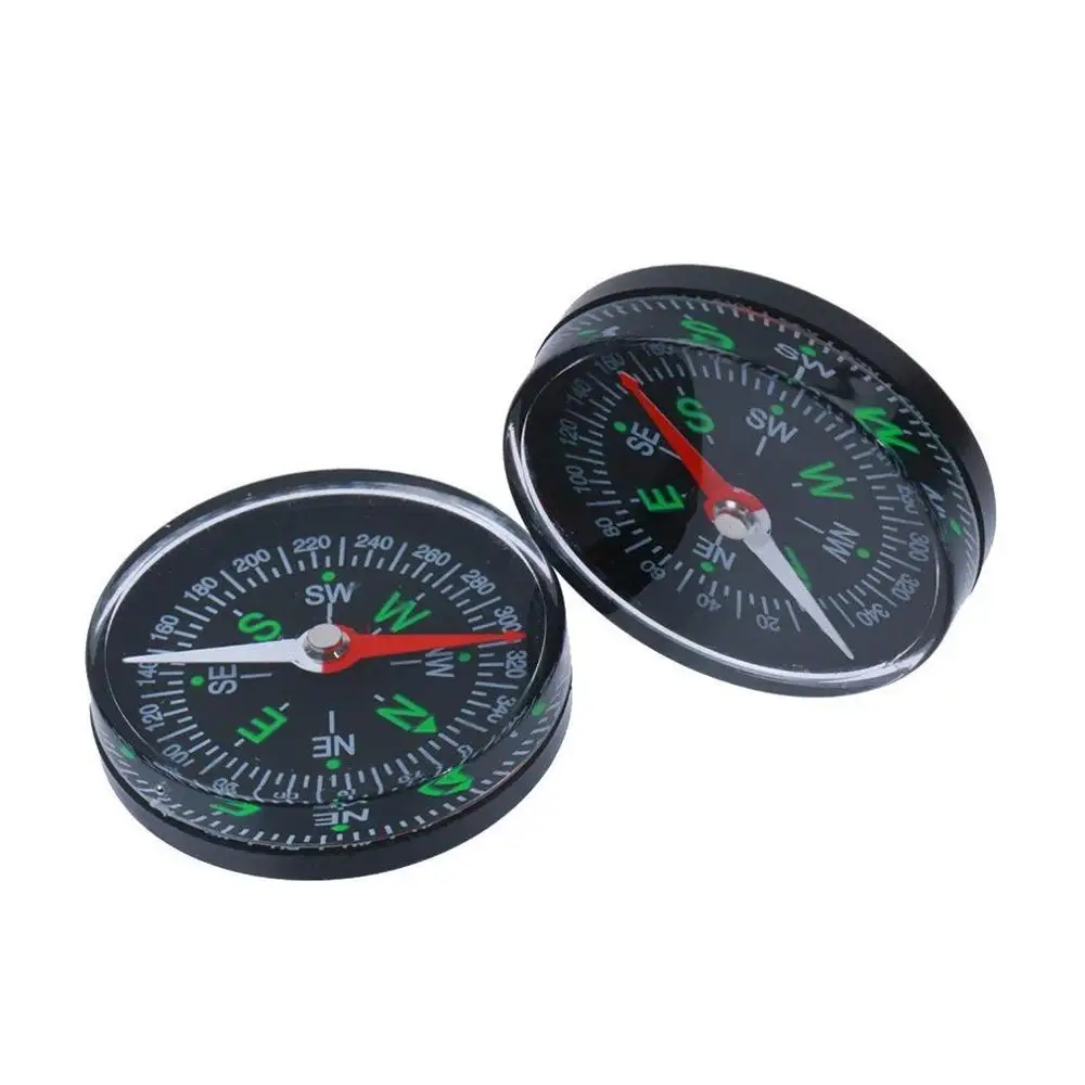 2021 New Arrivals 20mm Mini Button Compass for Kids, Black Survival Compass,  Compass for Hiking