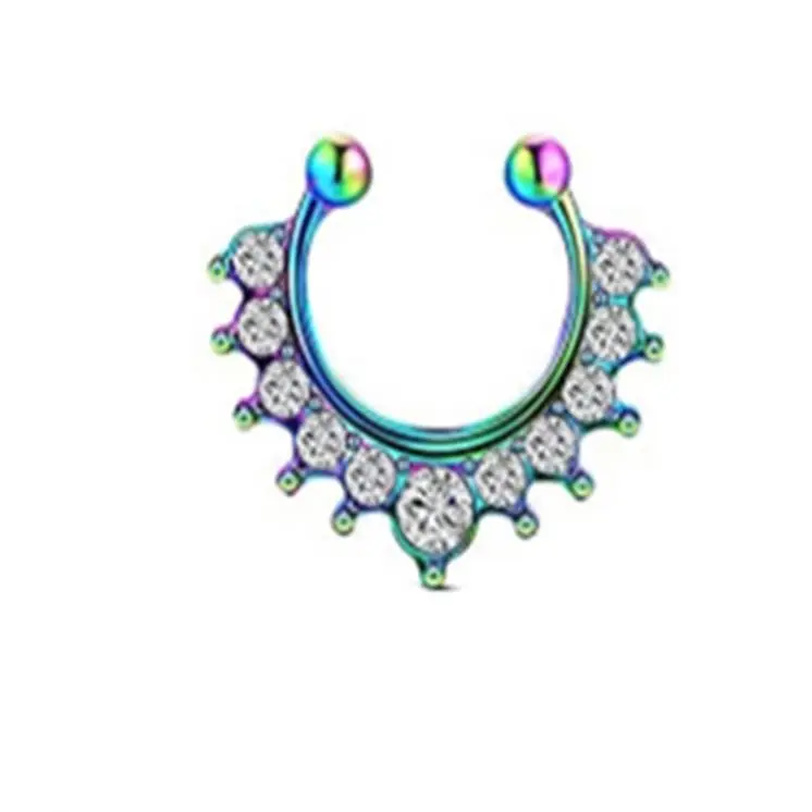 Stainless Steel Non Pierced Clip On Hoop Lip Ear Septum Fake Nose Ring