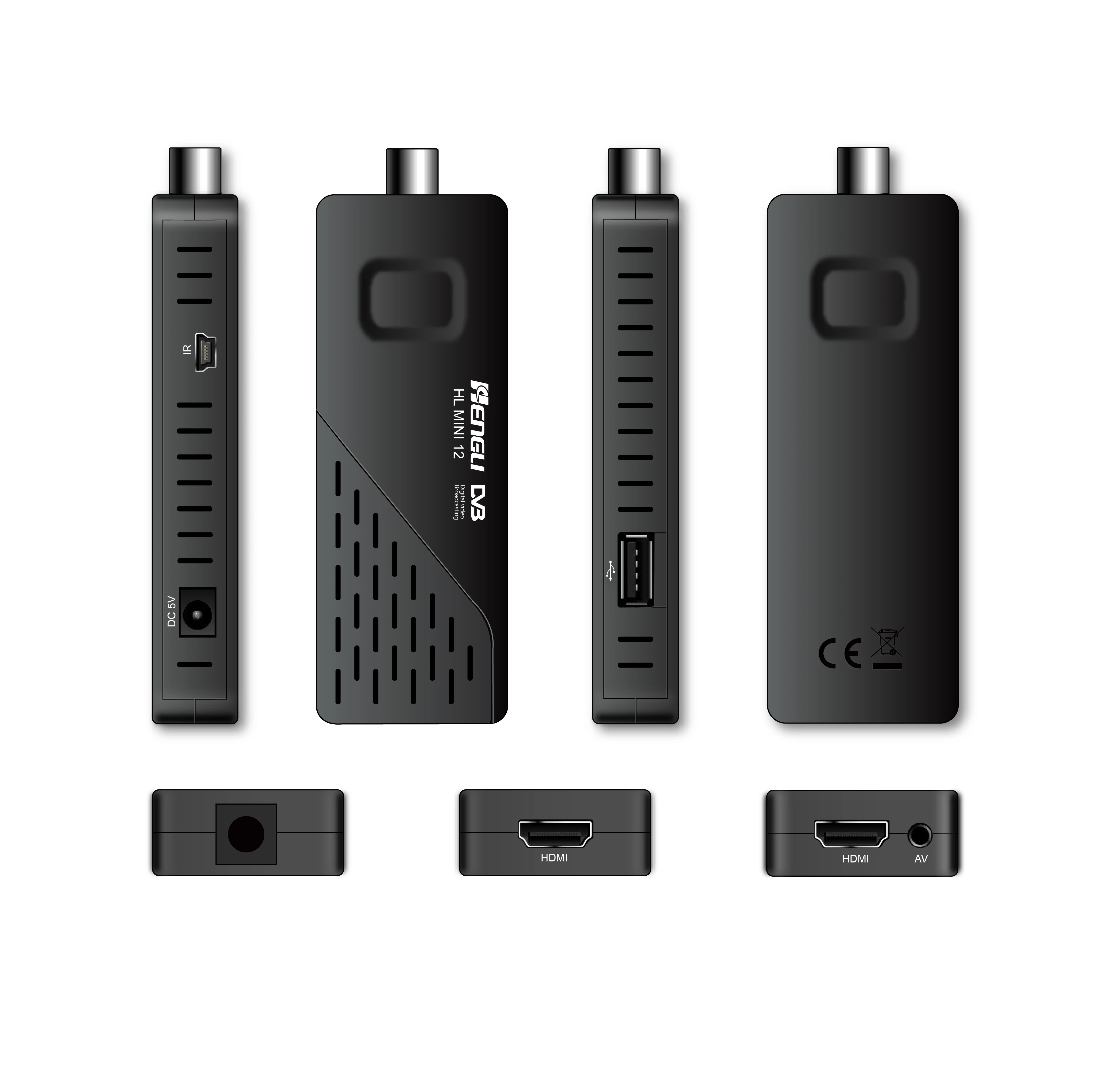 mini dongle DVB-T2 Set top box H.265 converter bix tv decoder full hd mpeg DVB-T2 Stick STB Set top box factory Henglo