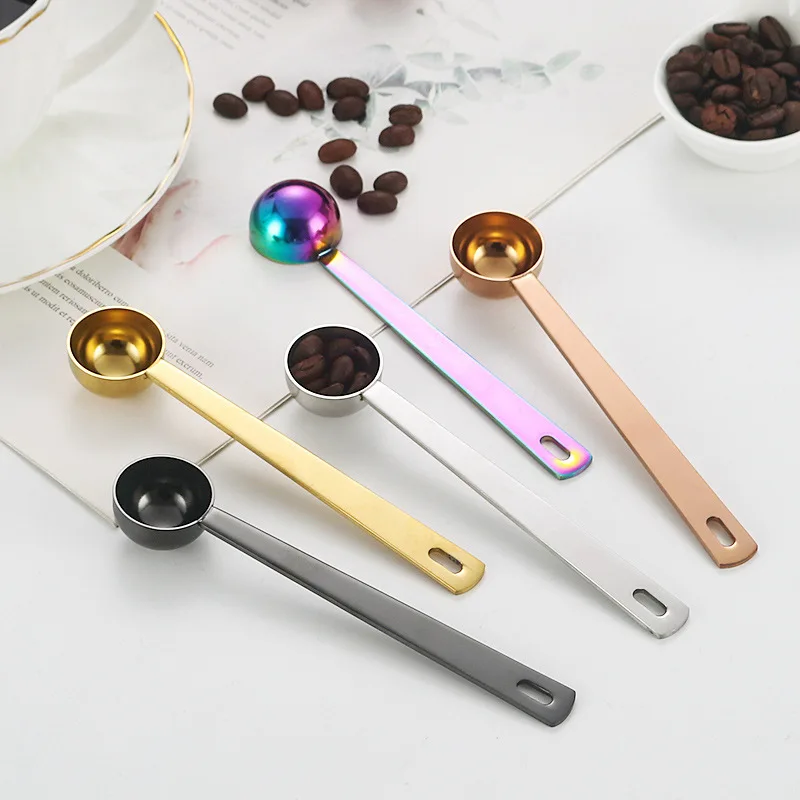 Personal Label 5/10/15/20/25/30ml Coffee Scoop 304 Stainless Steel Metal Handle Measuring Spoon