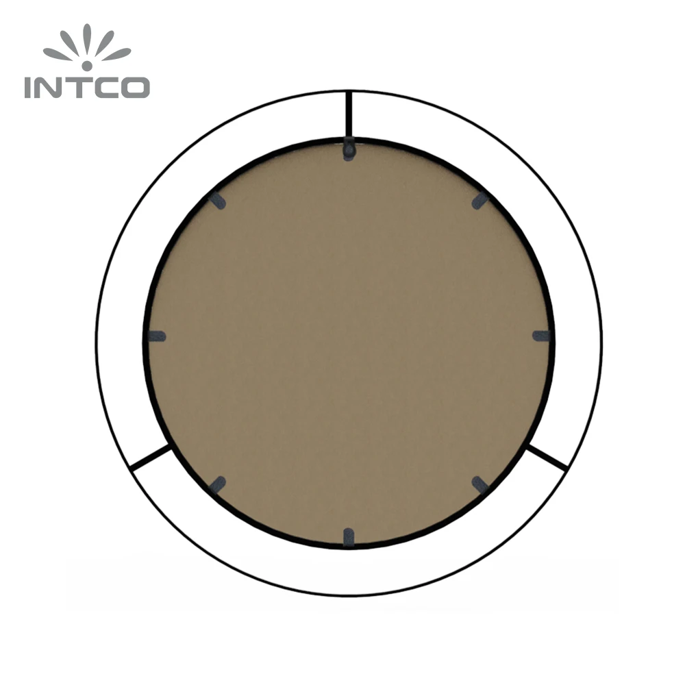 INTCO New Arrival Fashion Luxury Rustic Antique Living Room Makeup Wall Decorative Metal Round Framed Mirror