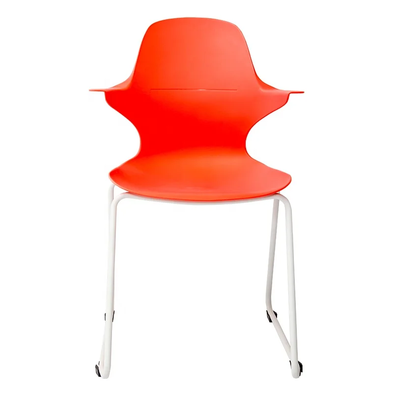 Modern Stackable Steel Frame Banquet Chair Colorful Plastic Hotel Restaurant Cafe Chairs