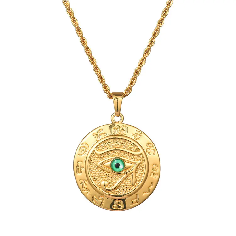 Custom Fashion Eye Of Horus Gold Plated Necklaces Sets Jewellery Statement Alloy Chain Men Necklaces Jewelry For Women