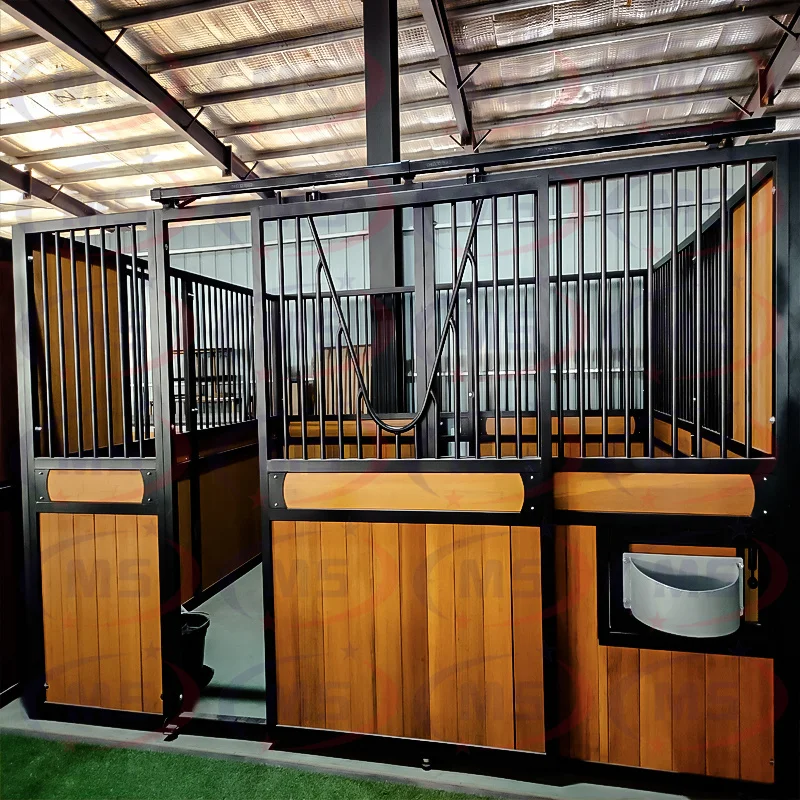 Outdoor Horse Stables Sale Barn Stall Boxes with Front Doors and Stable Panels
