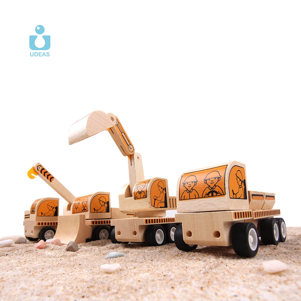 UDEAS Wholesale Children Non-toxic Wood Mini Car Toys Kids Wooden Truck