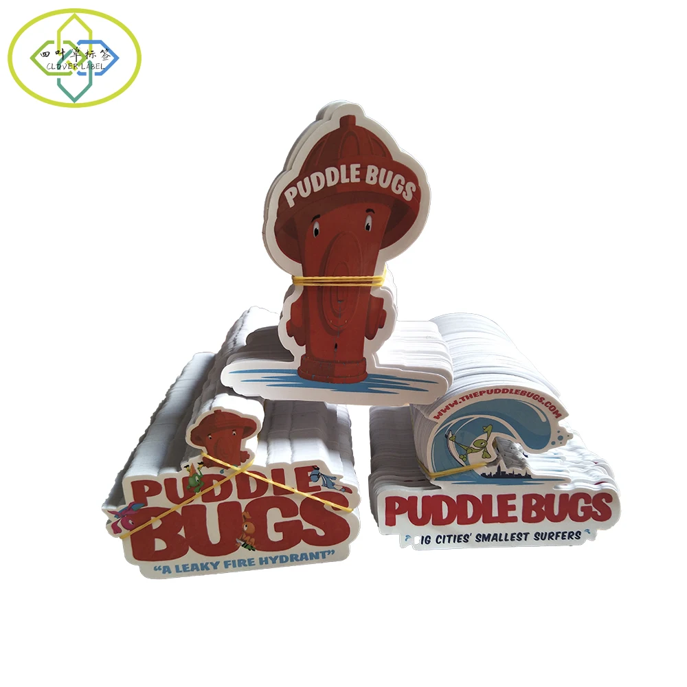 Waterproof Vinyl kiss die cut sticker sheets White Vinyl PVC label printing company logo cartoon sticker Custom