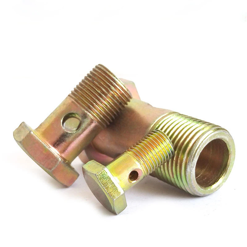 Male threaded hydraulic carbon steel hollow bolts for oiling diesel engines for auto parts