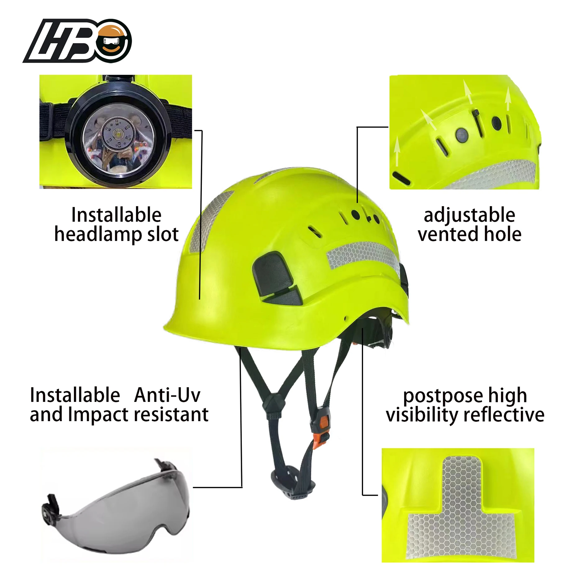 High Quality safety hard hat Adjustable Construction Work ANSI Approved Safety Helmet reflective strip safety helmet