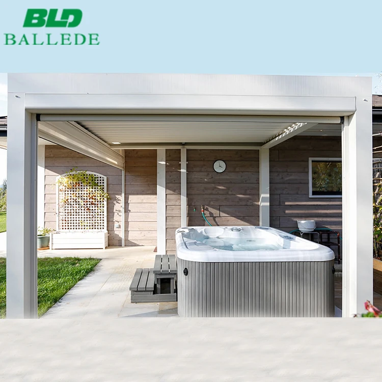 Motorized automatic waterproof patio cover roof aluminum louver