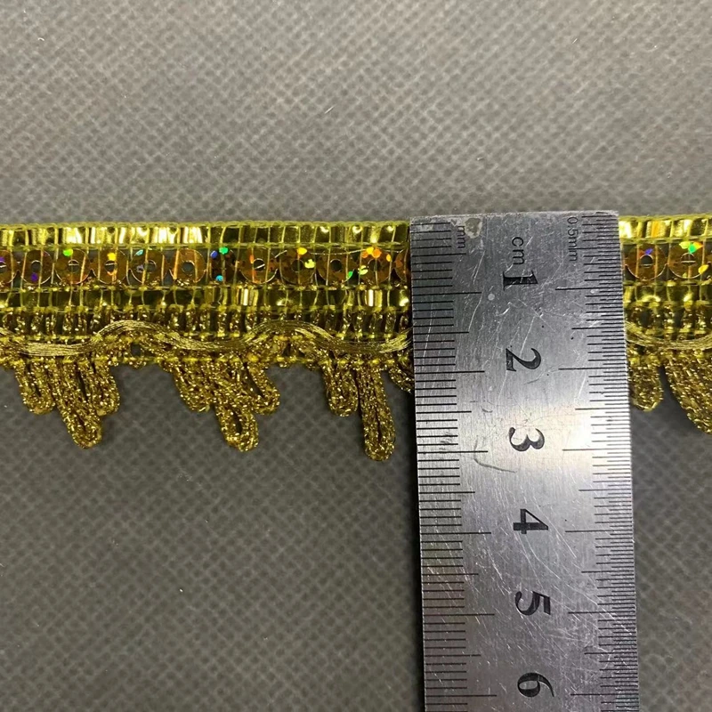 ZSY 3cm New Design DIY Clothing Sewing Gold Braided Sequined Lace Trimming For Hat Decoration Guipure Trim