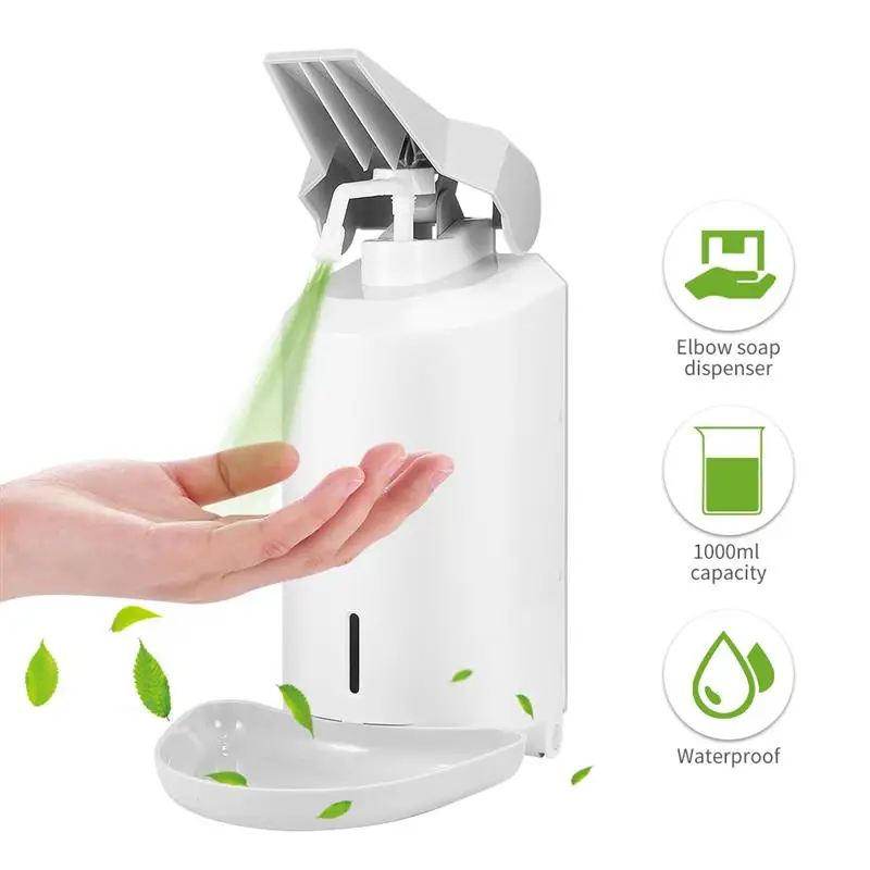 Wholesale ABS plastic 1000ml elbow sanitizer spray soap dispenser for hospital Hotel