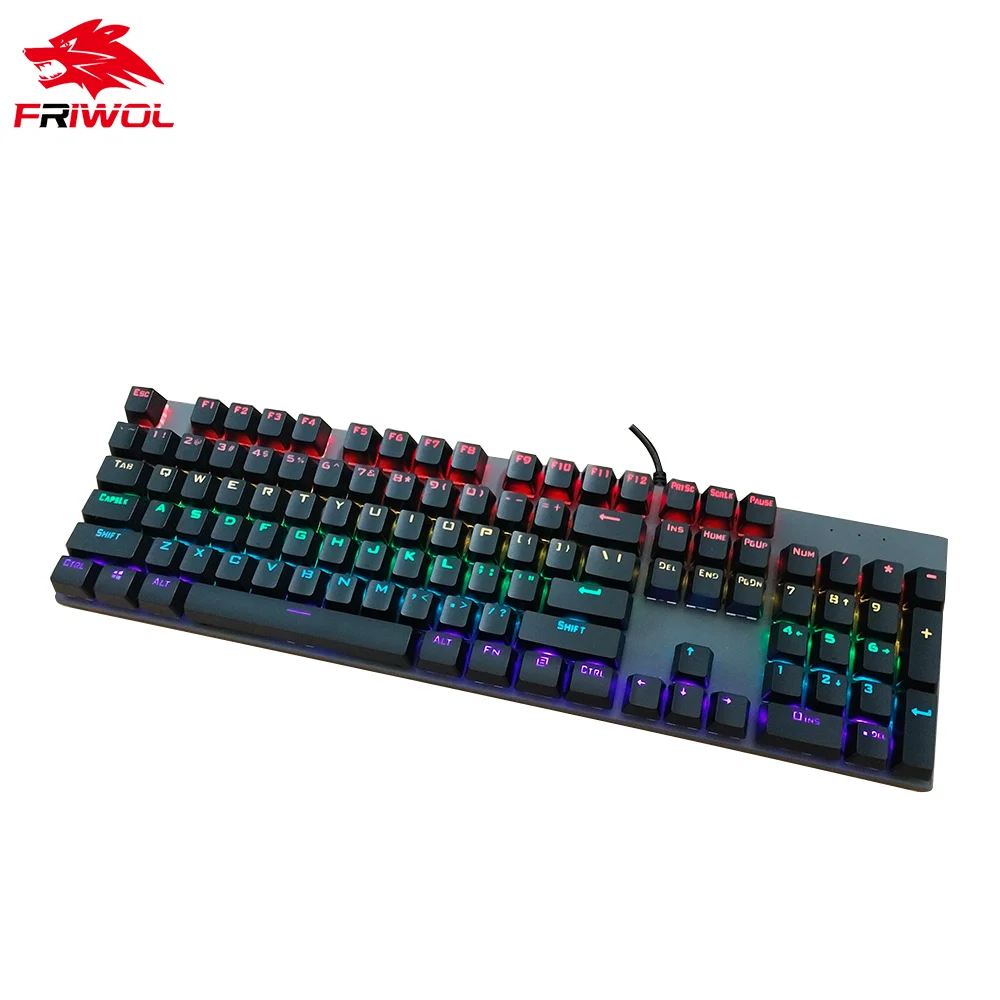 Friwol Custom Backlit 104 keys Wired Gamer Gaming Mechanical Keyboard