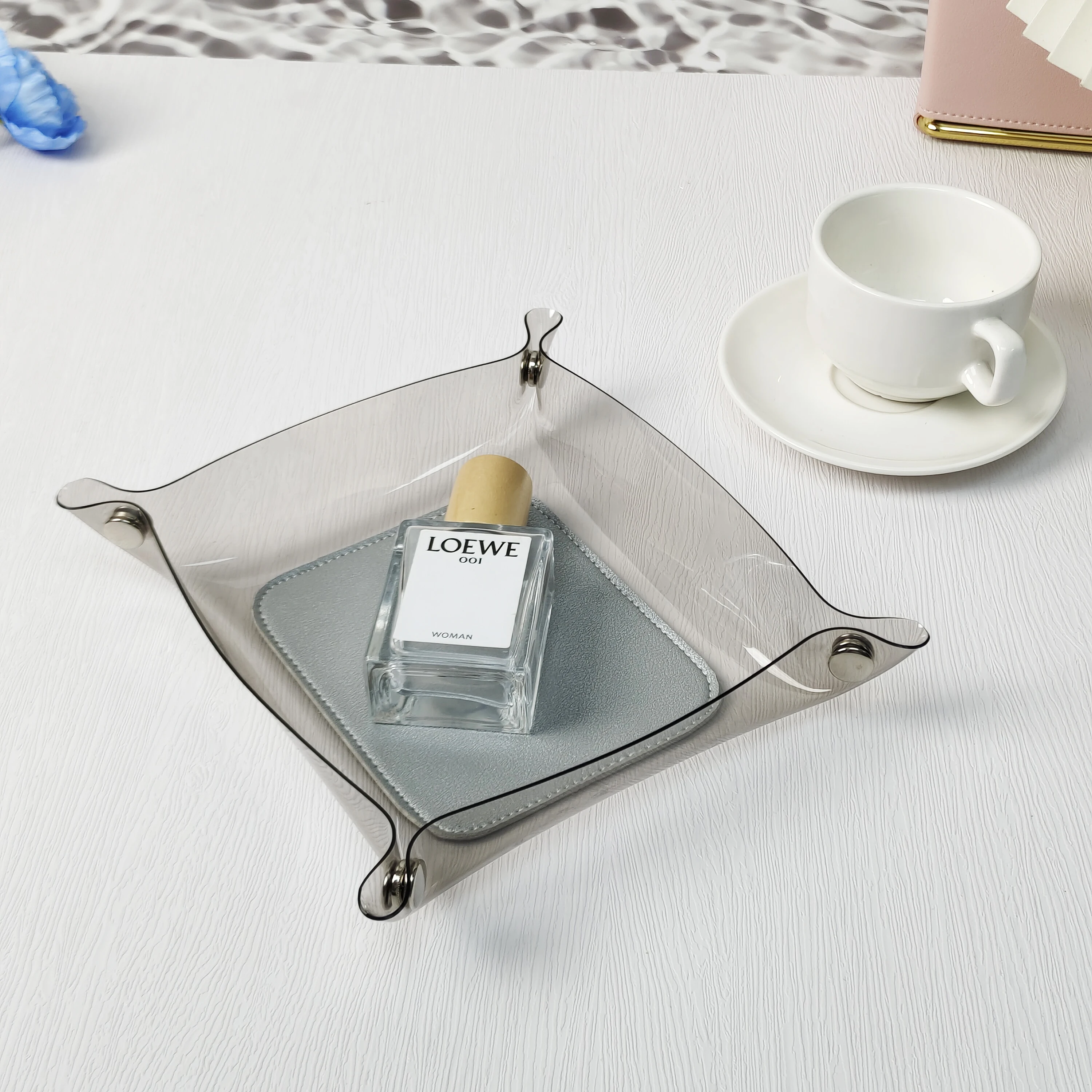 Clear Storage Tray for Makeup Bathroom and kitchen Drawer cabinet organizer Trays Office Organizers