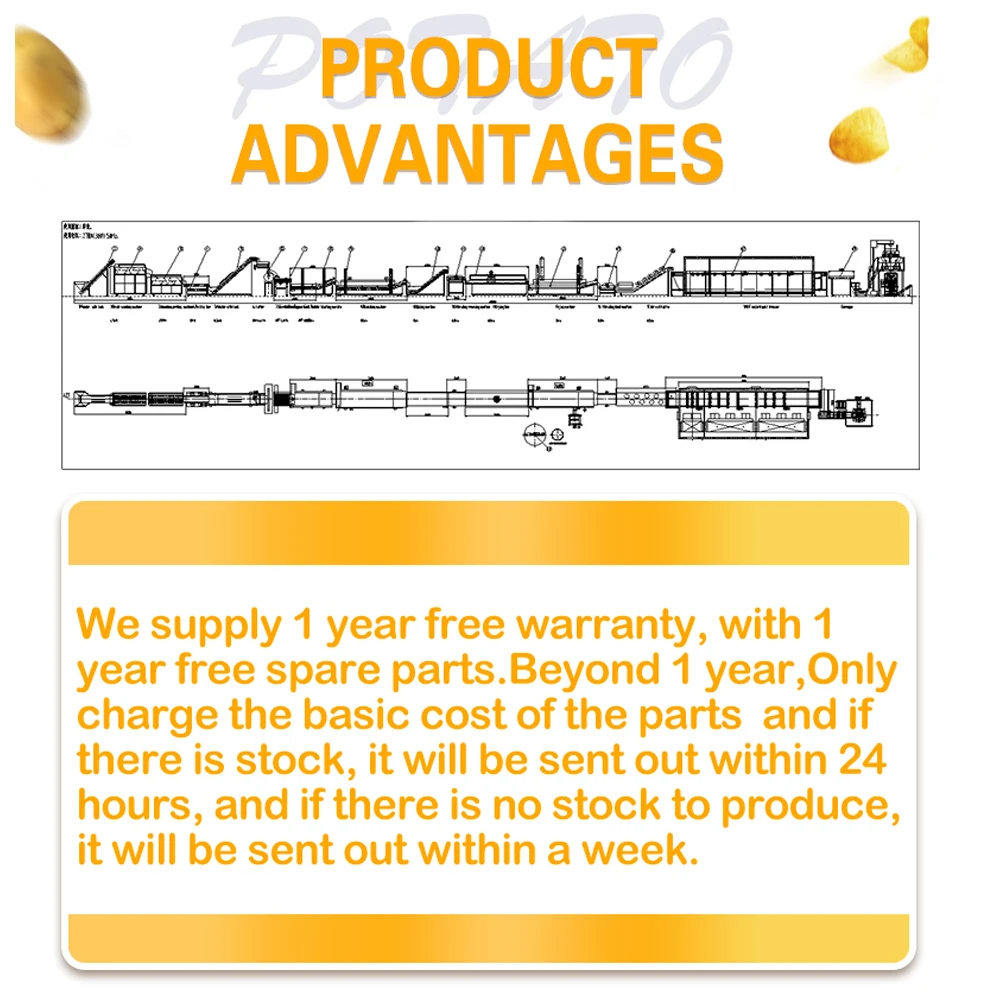 TCA Industrial french fries machine production line frozen french fries potato chips production line machine