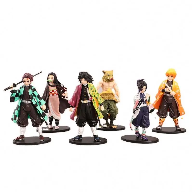 Big size Demon slayer Action Figure, Japanese Anime 14cm PVC Figure, 6pcs/set Demon Slayer figure doll for decoration
