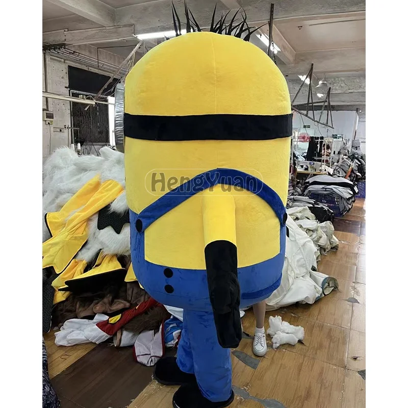 Outdoor Customized Inflatable Cartoon Charater Costume Wear Bule Clothes Inflatable Yellow Cartoon Man Costume