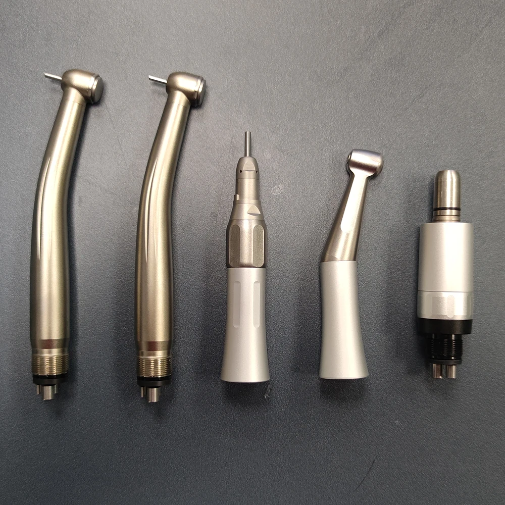 AliGan Dental Equipment 2 Pcs Built-in single-hole water-jet high speed Handpiece and 1set low speed Handpiece kit combination