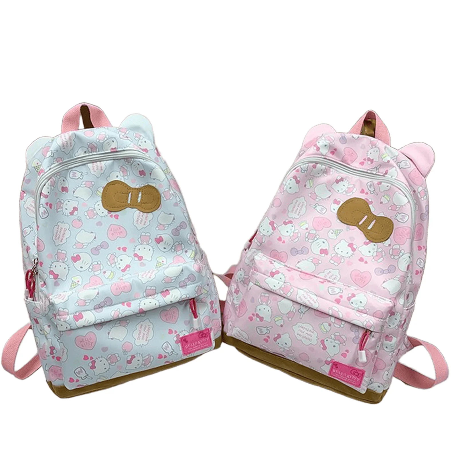 Hot Sale New Trendy All Over Print wholesale custom cartoon hello hk cat Travel Backpack Large Capacity Hiking Rucksack for Girl