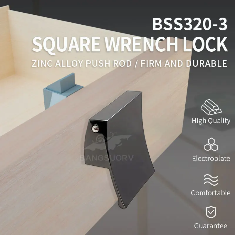 BSS320-3B Black color RV Drawers Lock accessories Cabinet Push Lock/door lock/Lock