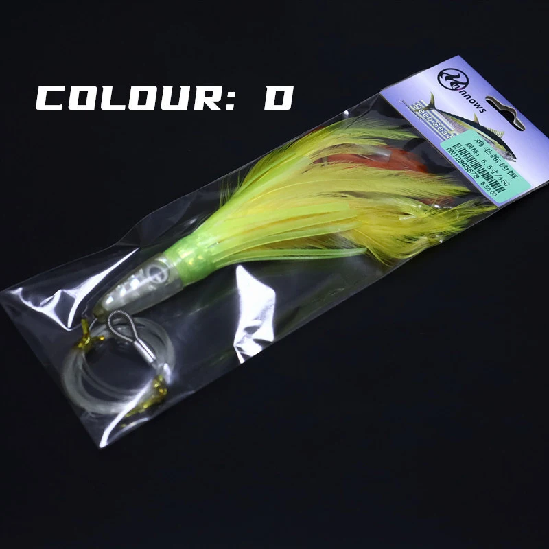 Sea Fishing Trolling Lure 6.5 inch Tuna Feathers