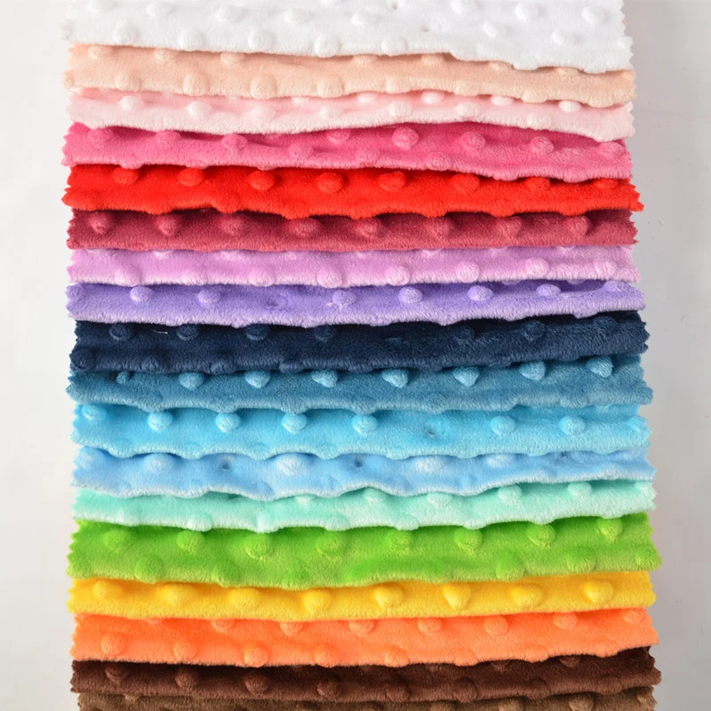 Wholesale 100% Polyester Velvet Fleece Soft Minky Dot Fabric For Baby Blankets