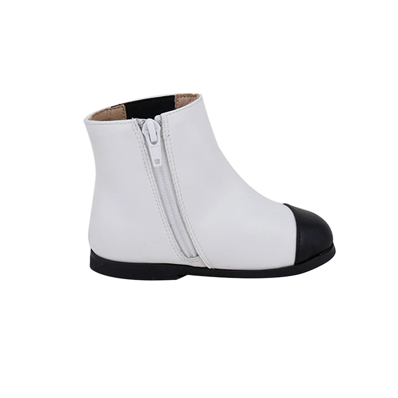 Fall Boots for Kids Boy White Leather Boots Casual Low Platform Heel Shoes High Quality Black Midi Ankle Boots Litter Girls