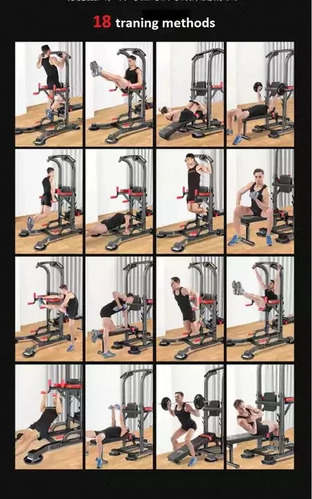 Gym Equipment Home Tool Adjustable Multi-function Strength Fitness Power Tower Pull Up Dip Bar Station