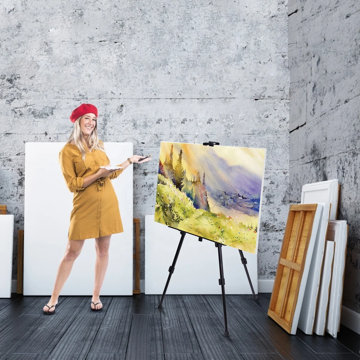 Wholesale Stand Aluminum Painting Display Drawing Metal Artist Stand Easel flip chart easel