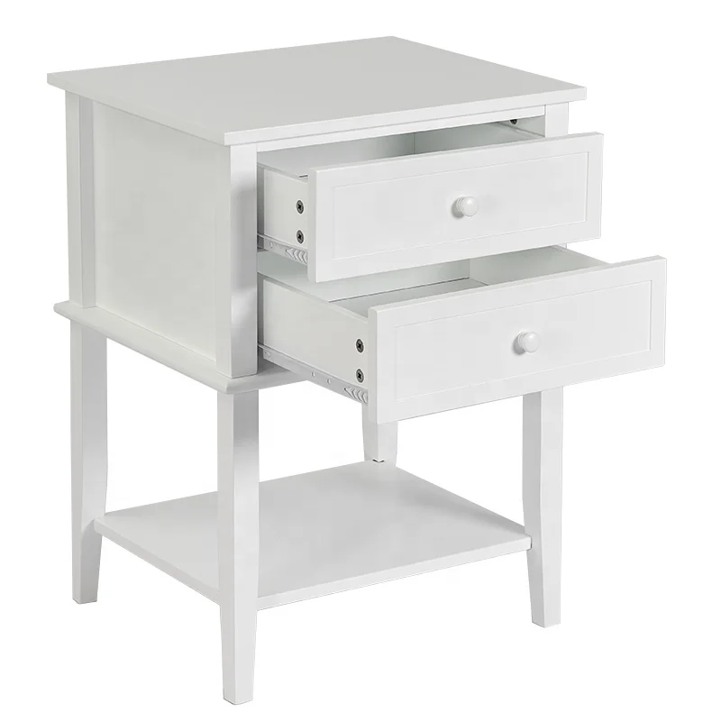 Factory Direct UV Paint MDF Nordic Furniture Bedroom Bed Side Table Nightstand Wooden Modern