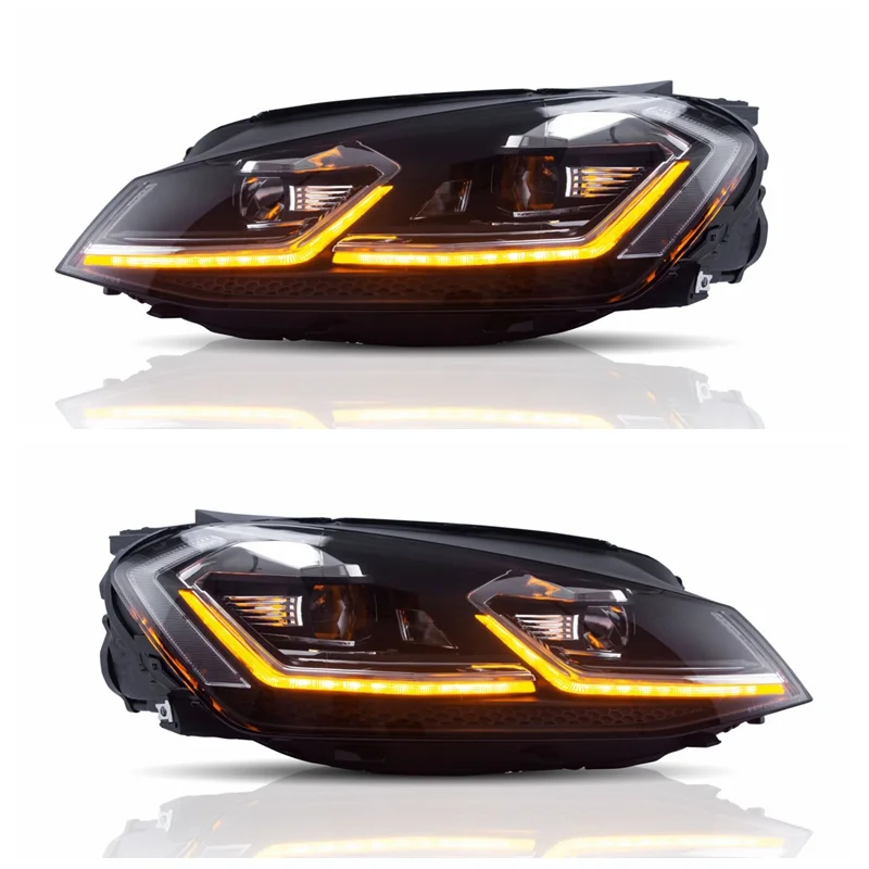 Archaic For 2018 Hot Sales VLAND L Type 7.5 style Sequential LED Xenon 2014-UP Head lamp Headlight for VOLKSWAGEN Golf 7 Mk7