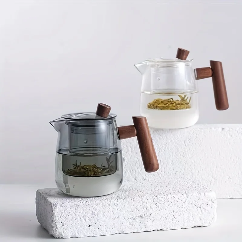 Modern Home 480ml Capacity Electric Ceramic Teapot Hand-Blown Glass Single Pot for Tea & Coffee High Temperature Oven